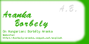 aranka borbely business card